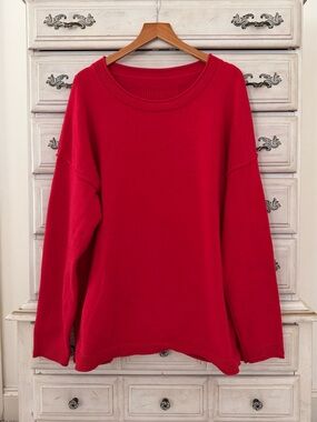 Red Drop Shoulder Sweater